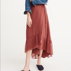 Abercrombie Chiffon Wrap Midi Skirt M